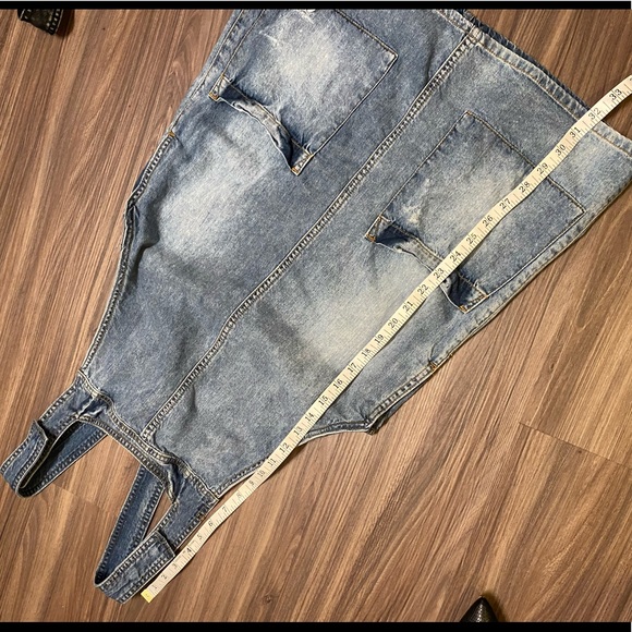 Blue Denim Overall Mini-Skirt Dress - Picture 7 of 8